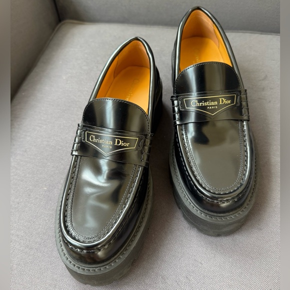 Dior Boy Platform Loafer Black Brushed Calfskin 38 - Picture 1 of 9